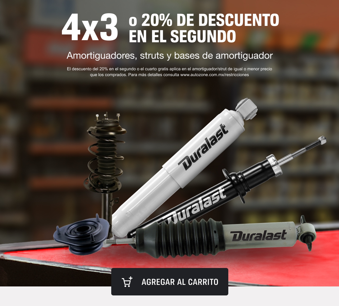 4x3 O 20% DE DESCUENTO EN EL SEGUNDO Amortiguadores, struts y bases de amortiguador